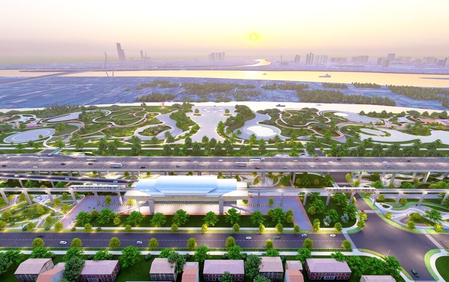 Phối cảnh Dự án đầu tư xây dựng Trục Đại lộ cảnh quan sông Hồng.