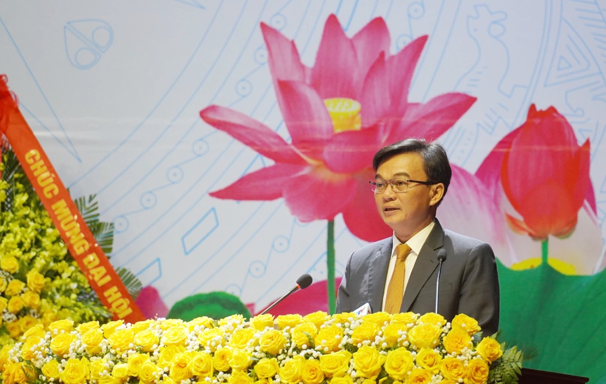 Ông Nguyễn Chiến Thắng, Phó Bí thư Tỉnh ủy, Chủ tịch Ủy ban MTTQ Việt Nam tỉnh phát biểu chỉ đạo tại Đại hội.