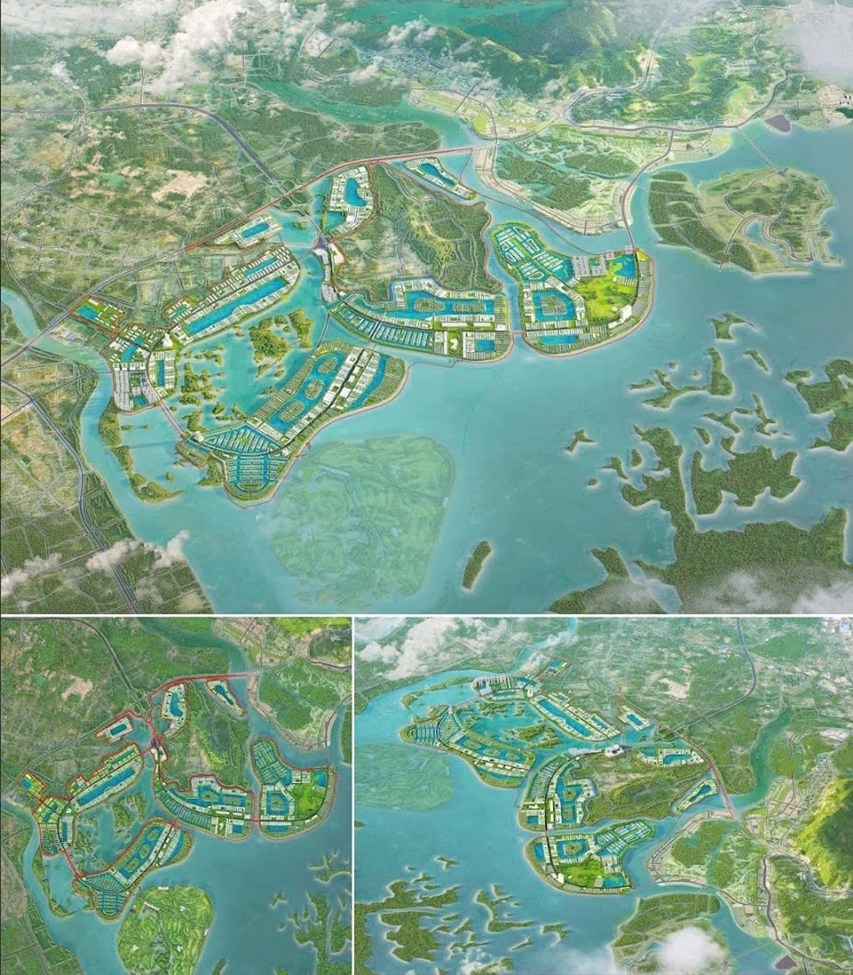 Phối cảnh siêu đô thị Hạ Long xanh tại phường Hà An, Quảng Ninh.