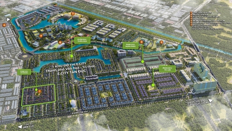 Phối cảnh dự án Khu đô thị E.City Tân Đức.