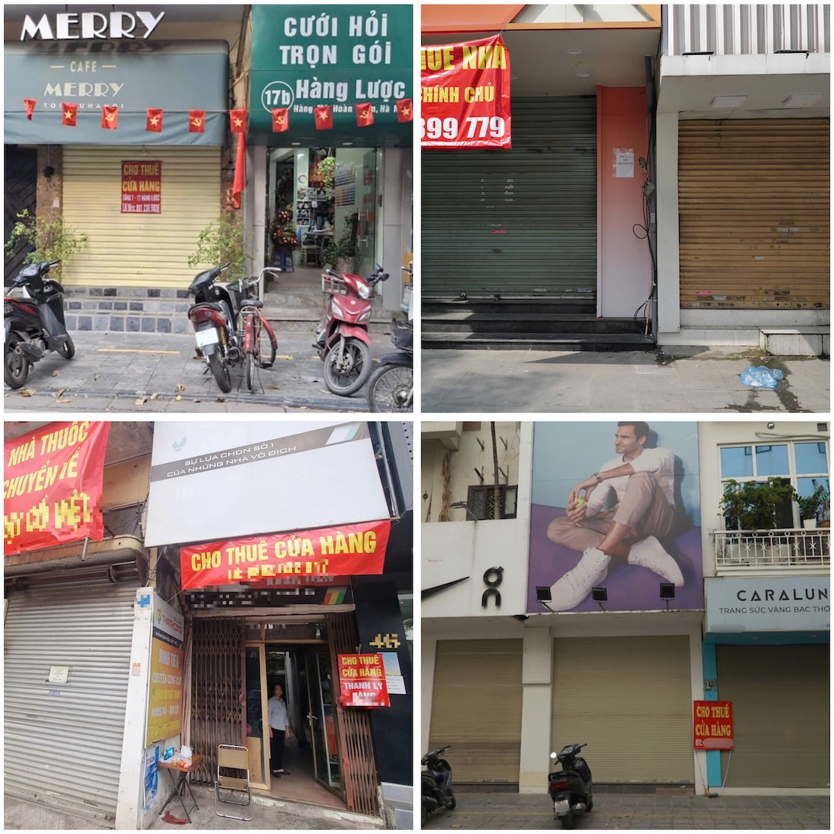 Loạt cửa hàng ở Hà Nội đóng cửa, trả mặt bằng.