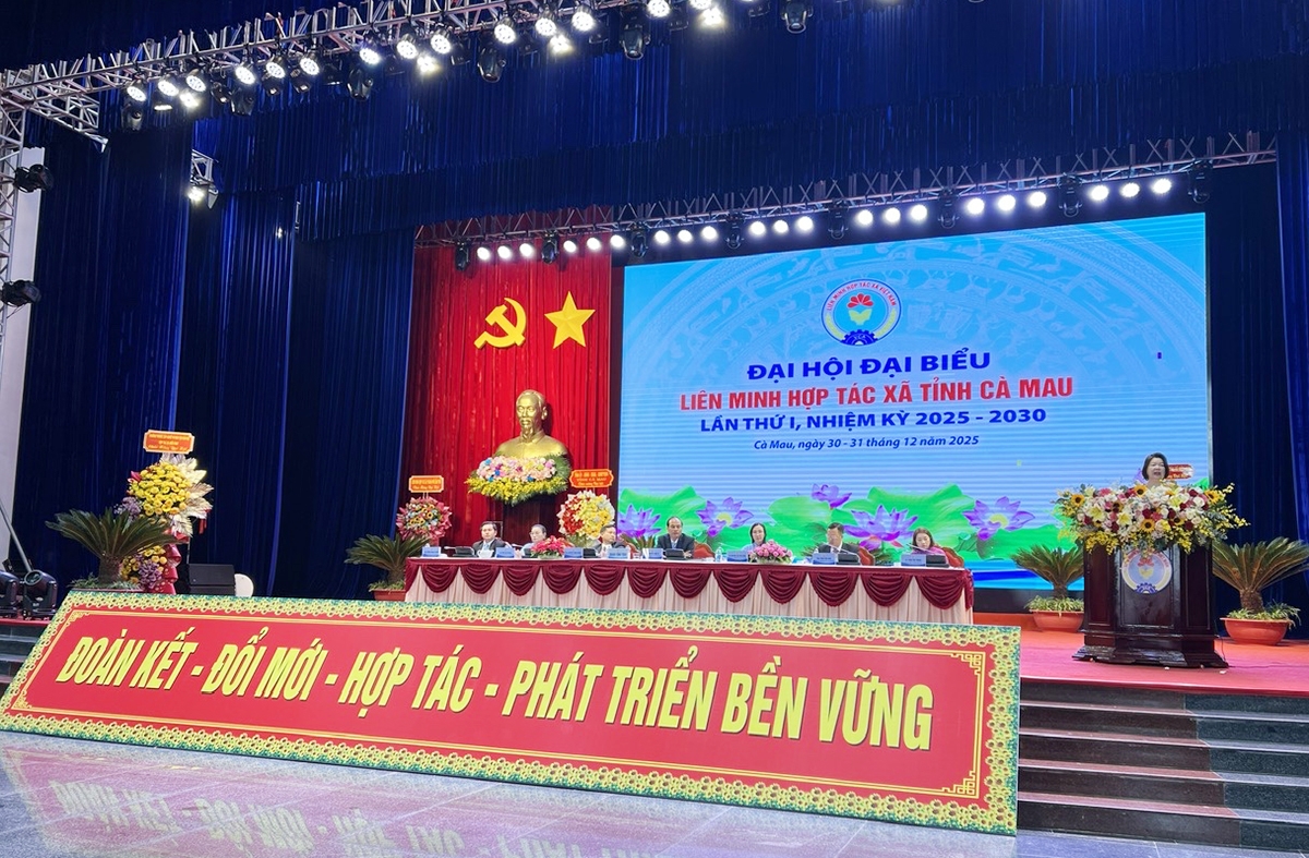 Đại hội đại biểu Liên minh HTX tỉnh Cà Mau khai mạc sáng 31/12.