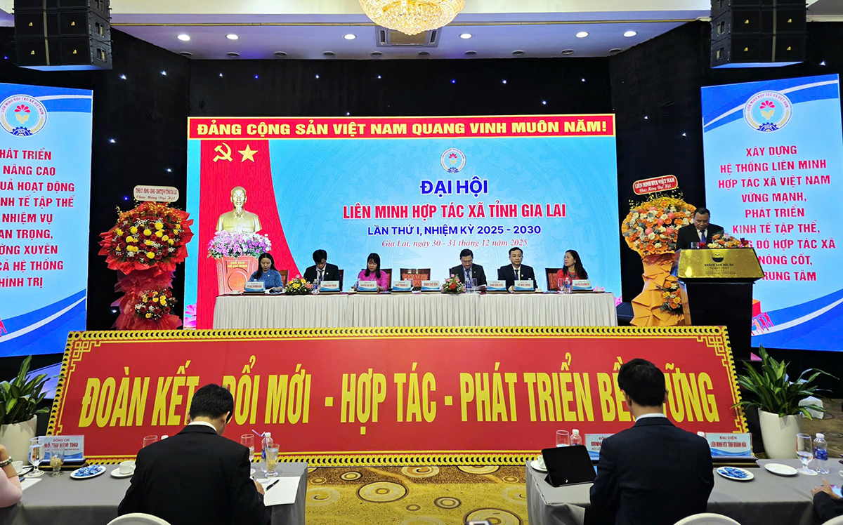 Đại hội đại biểu Liên minh HTX tỉnh Gia Lai lần thứ I chính thức khai mạc vào sáng 31/12.