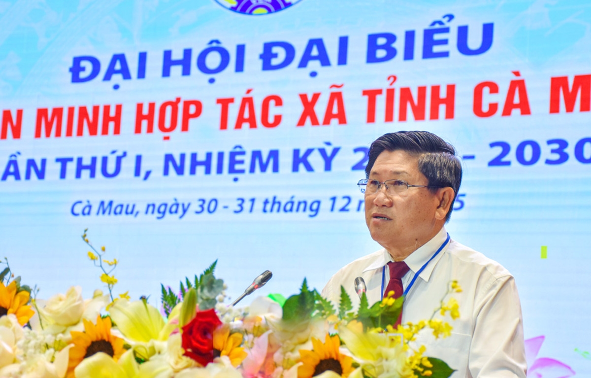 Phó Chủ tịch UBND tỉnh Cà Mau Lê Văn Sử phát biểu tại Đại hội.