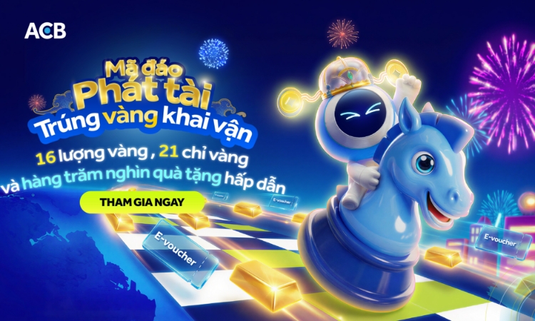 ACB tung gần 600.000 cơ hội trúng thưởng, tổng giá trị gần 8 tỷ đồng dịp Tết 2026