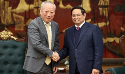 Thủ tướng Phạm Minh Chính tiếp ông Nghiêm Giới Hòa, người sáng lập Tập đoàn xây dựng Thái Bình Dương.