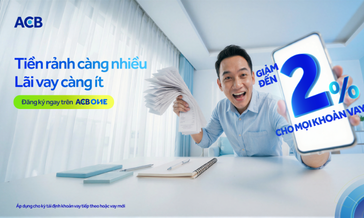 ACB giảm lãi suất vay tự động đến 2%/năm