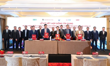 Agribank cùng các ngân hàng thương mại MB, BIDV, MBV và Công ty Cổ phần đường cao tốc Vành đai 4 Hà Nội chính thức ký kết Hợp đồng tín dụng tài trợ vốn đối với Dự án Đầu tư xây dựng đường Vành đai 4 - Vùng Thủ đô Hà Nội