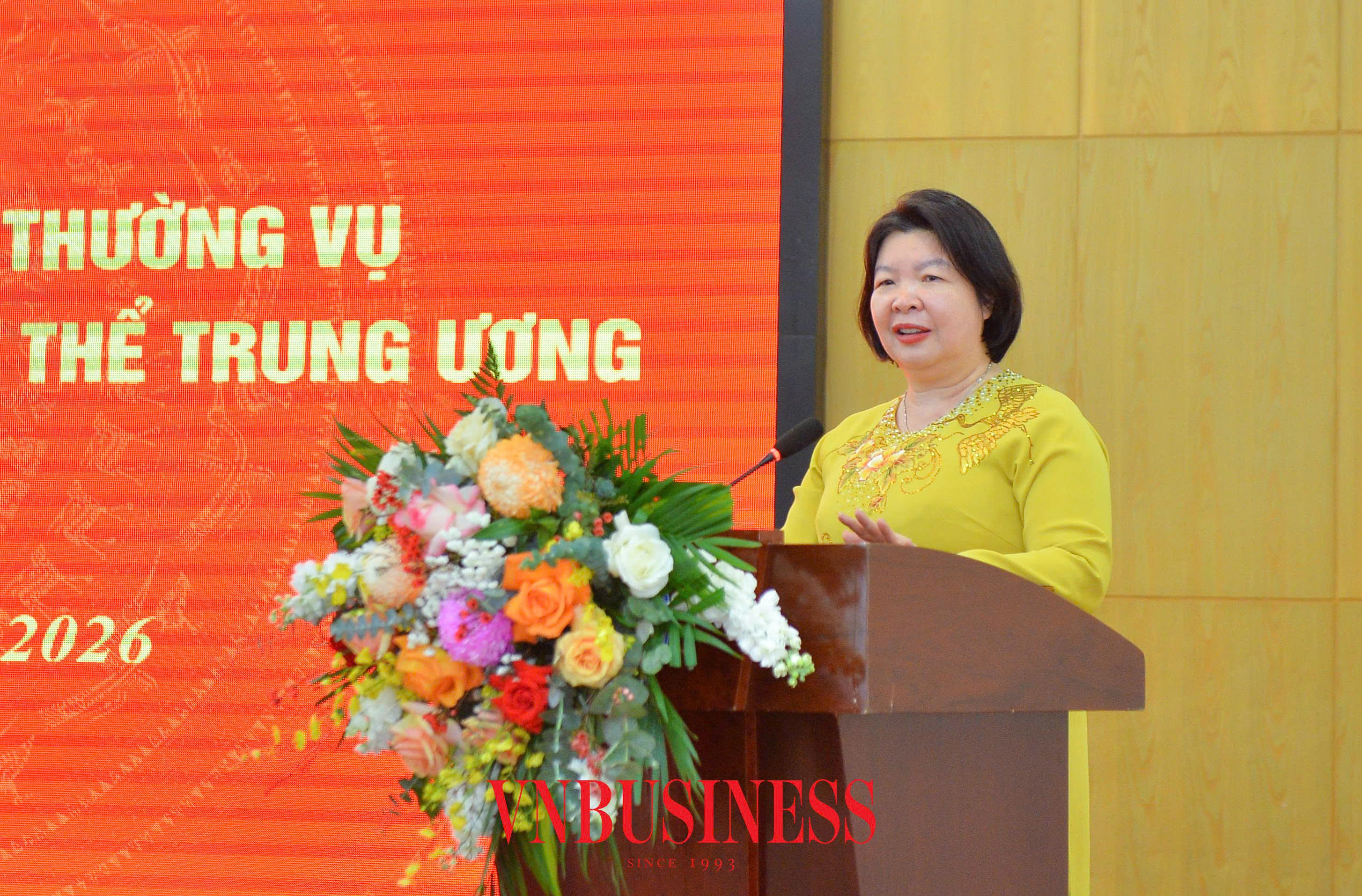 Bà Cao Xuân Thu Vân phát biểu tại hội nghị.