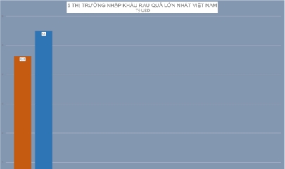 5 thị trường nhập khẩu rau quả lớn nhất Việt Nam