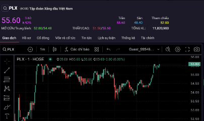 Cổ phiếu PLX tăng trần trong phiên 19/1