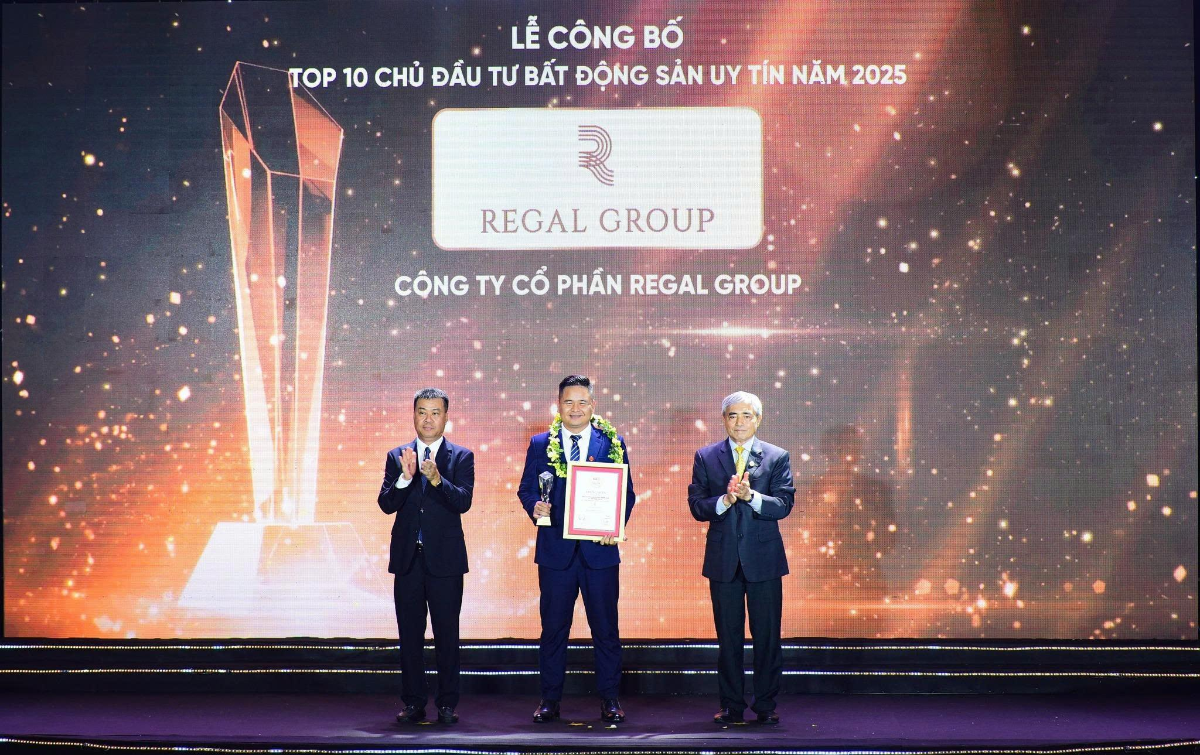 Năm 2025 Regal Group được vinh danh trong Top 10 Chủ đầu tư Bất động sản uy tín nhất Việt Nam.