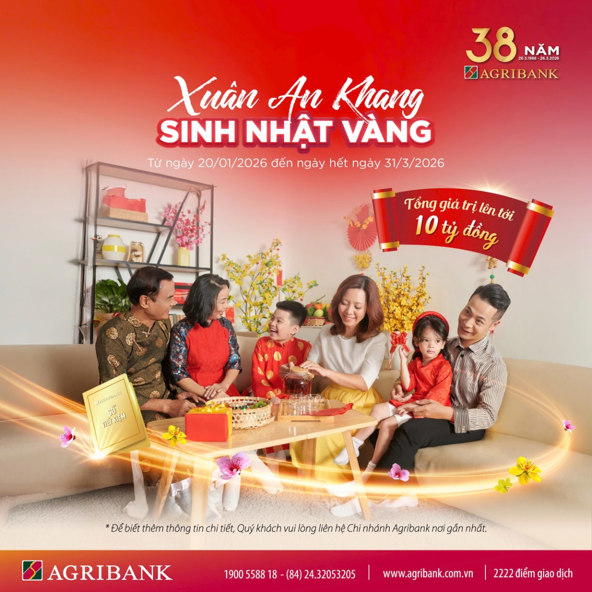 Agribank dành 10 tỷ đồng với hơn 5.500 phần quà hấp dẫn gửi tới Quý khách hàng.