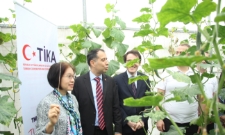 Phó chủ tịch Liên minh HTX Việt Nam tham quan mô hình sản xuất của HTX Tân Minh Đức.