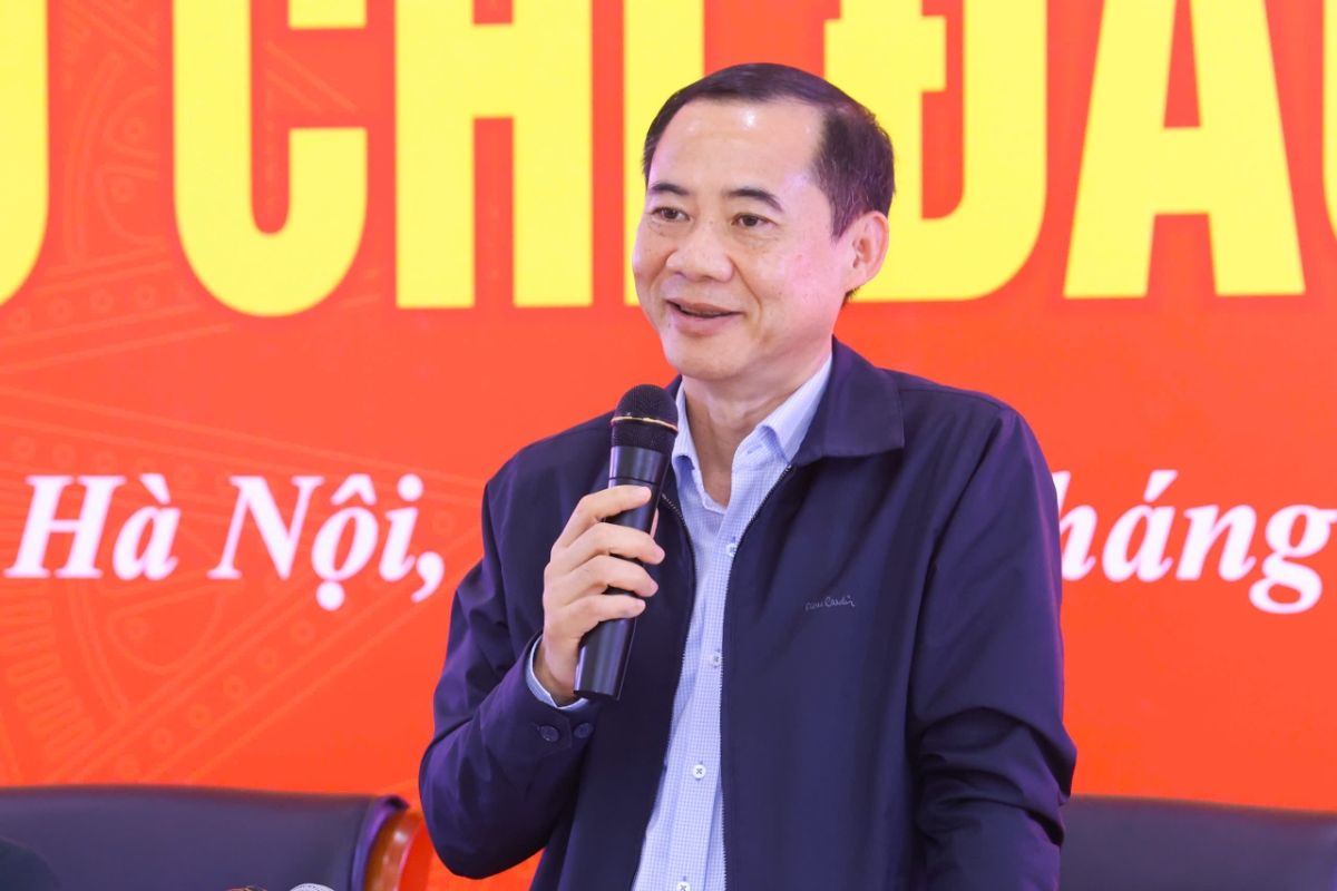 Ông Nguyễn Thái Học, Phó Bí thư Đảng ủy Mặt trận Tổ quốc, các đoàn thể Trung ương phát biểu tại hội nghị.