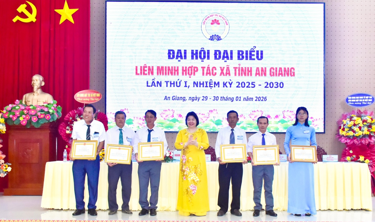Đại hội đại biểu Liên minh HTX tỉnh An Giang lần thứ I diễn ra trong 2 ngày, với hơn 320 đại biểu chính thức, đại diện cho trên 164.000 thành viên HTX toàn tỉnh.
