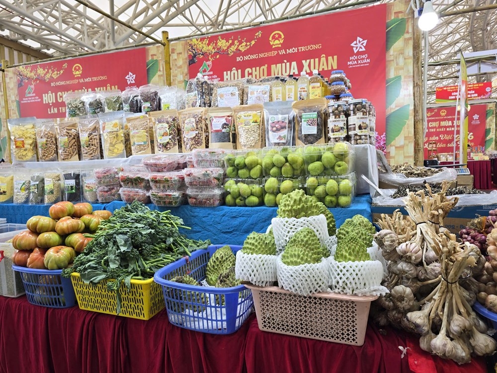 Đặc sản, nông sản chất lượng cao các tỉnh miền núi tham gia tại Hội chợ Mùa Xuân 2026.
