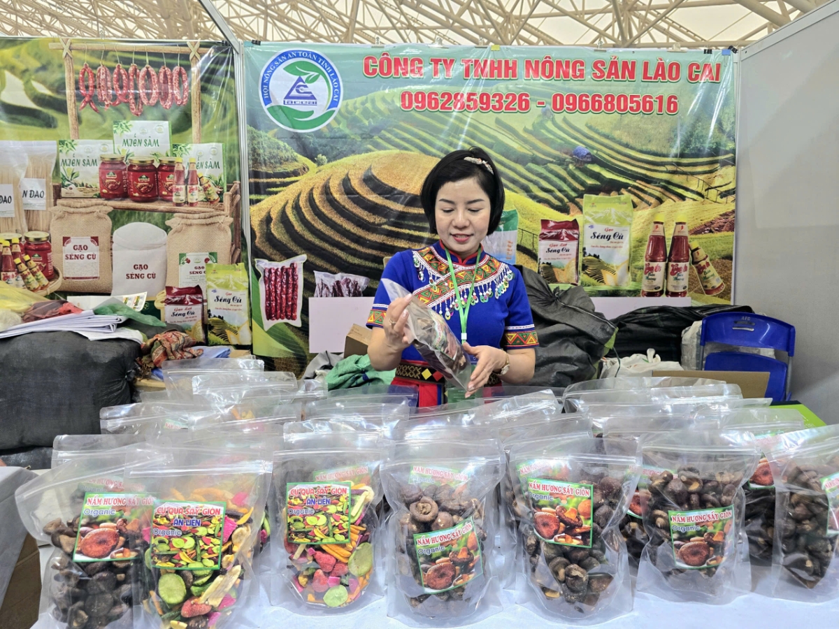 Gian hàng nông sản tỉnh Lào Cai, tham gia tại Hội chợ Mùa Xuân.