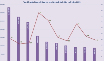 Top 10 ngân hàng lớn nhất đang nắm giữ tới 78% tổng tài sản của 27 ngân hàng niêm yết.