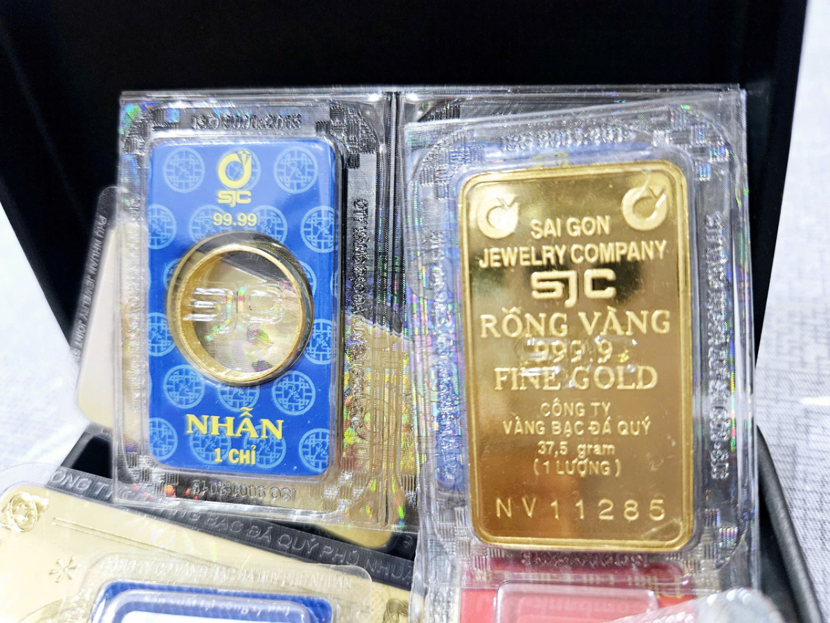 Vàng nhẫn SJC tăng 1,5 triệu đồng/lượng ở cả hai chiều.