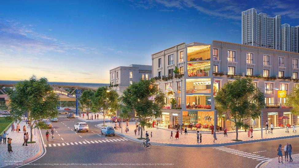 Mỗi căn thương mại thấp tầng có diện tích sử dụng lên tới hơn 600m2, mặt tiền thông thoáng dễ dàng đón khách.