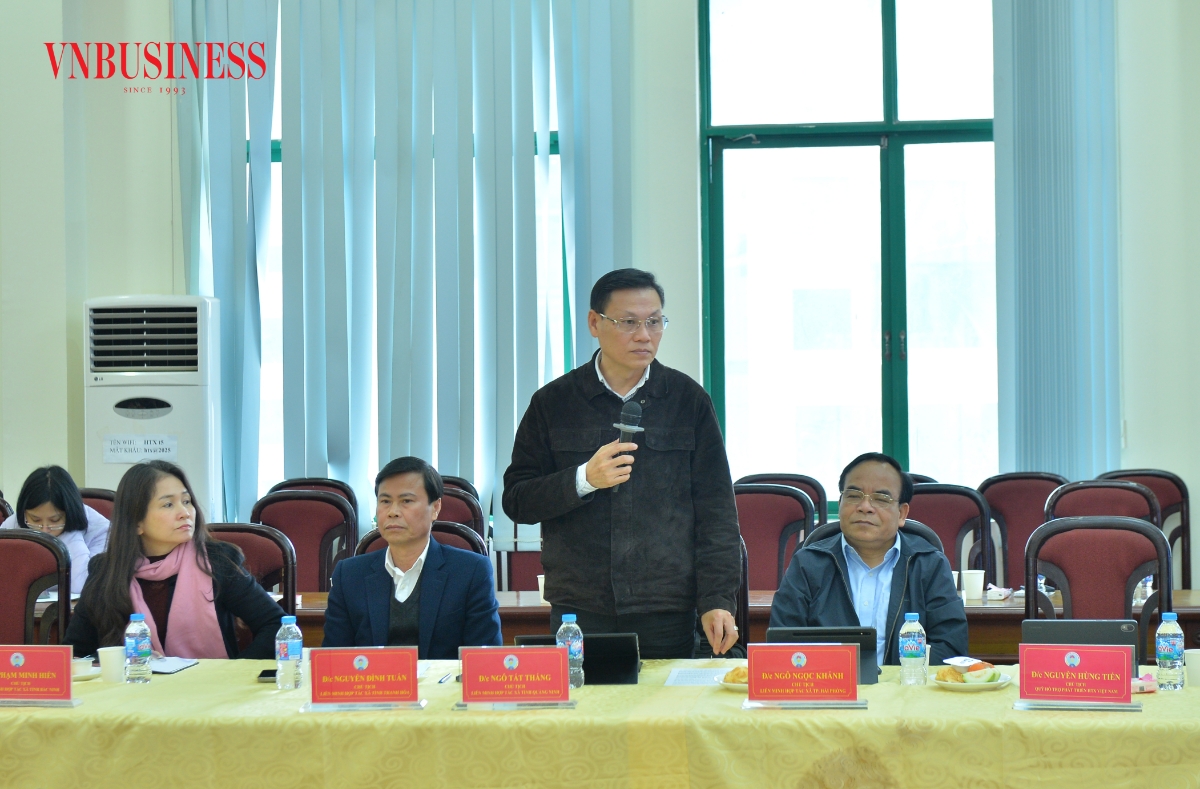 Chủ tịch Liên minh HTX tỉnh Quảng Ninh Ngô Tất Thắng phát biểu góp ý tại Hội nghị.