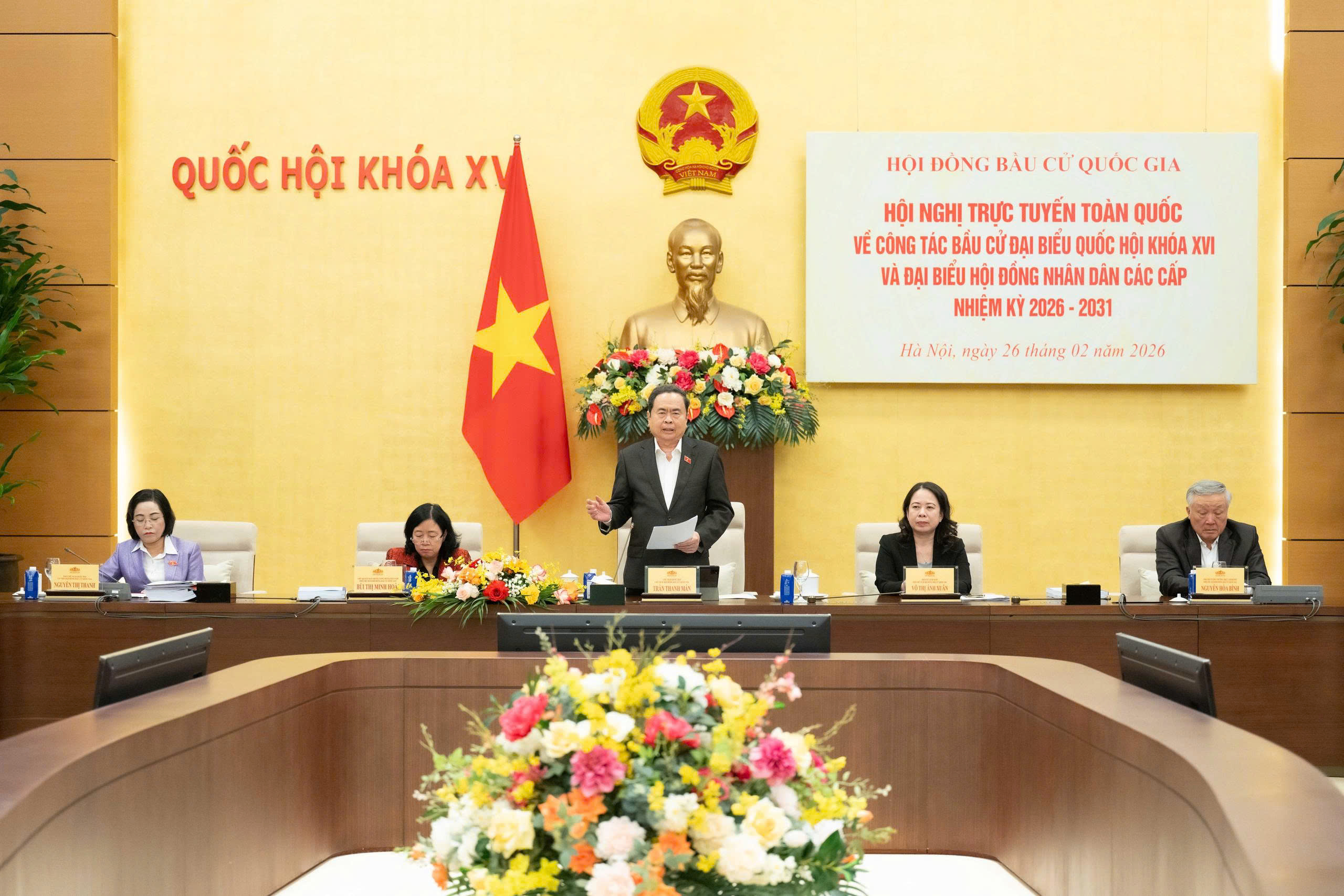 Chủ tịch Quốc hội Trần Thanh Mẫn, Chủ tịch Hội đồng Bầu cử Quốc gia chủ trì Hội nghị