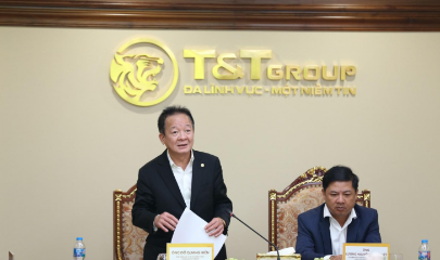 Doanh nhân Đỗ Quang Hiển, Nhà sáng lập, Chủ tịch Điều hành Tập đoàn T&T Group phát biểu tại buổi làm việc. (Ảnh: T&T Group)
