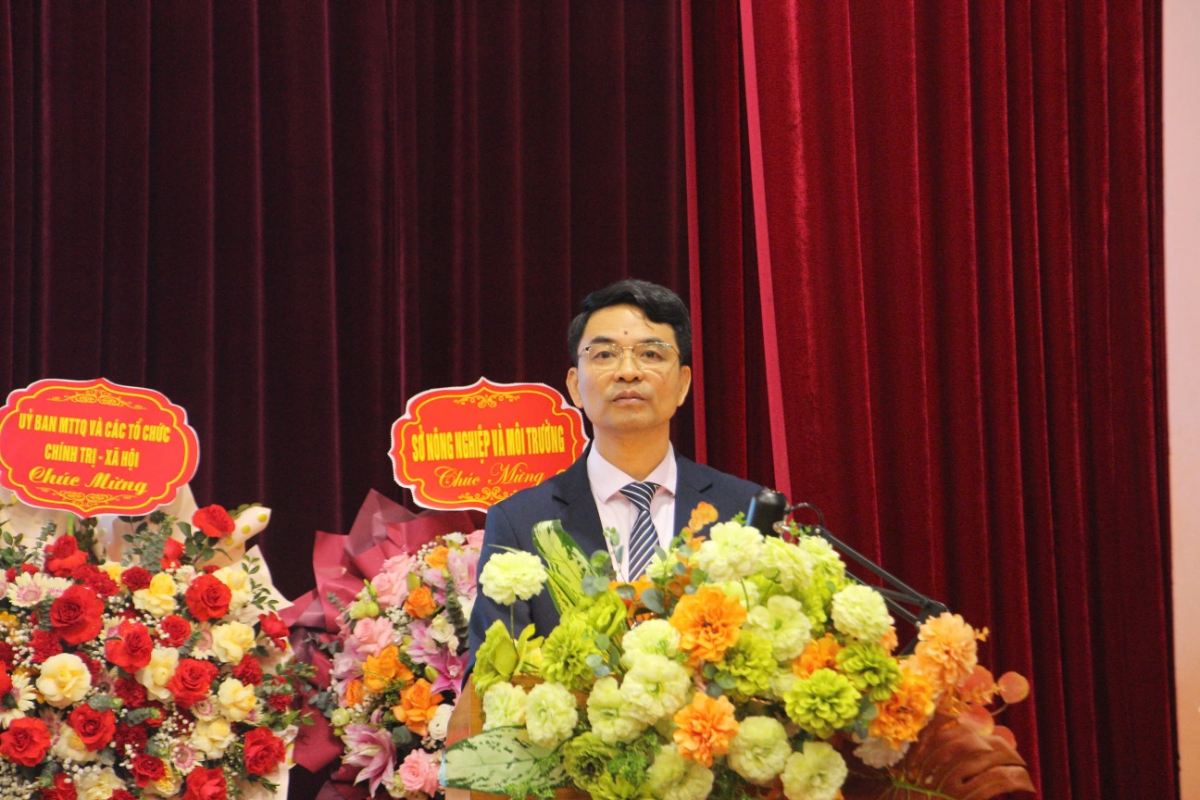 Đồng chí Đinh Hồng Thái, Phó Chủ tịch Liên minh HTX Việt Nam phát biểu tại Đại hội