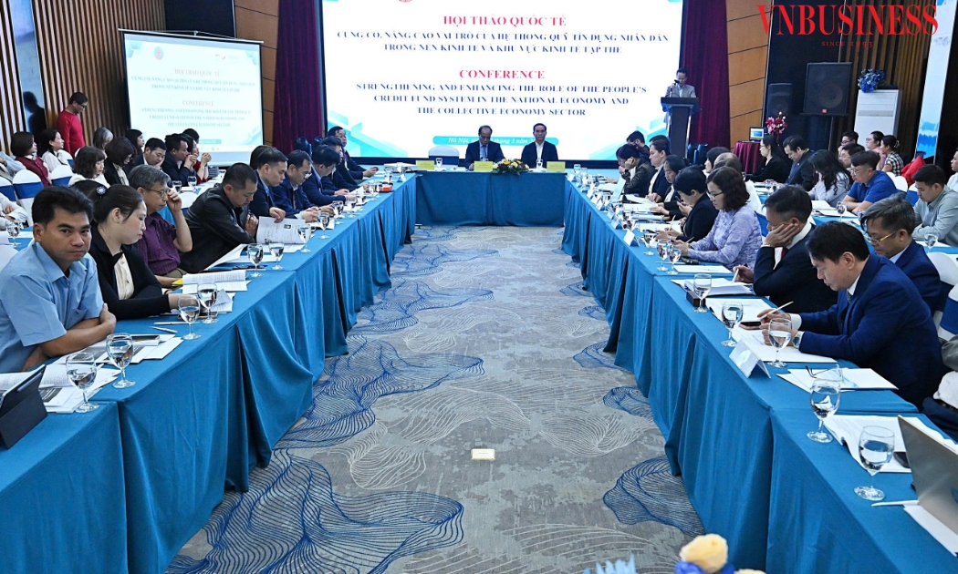 Hội thảo “Củng cố, nâng cao vai trò của hệ thống quỹ tín dụng nhân dân trong nền kinh tế và khu vực kinh tế tập thể” (chiều 12/3).