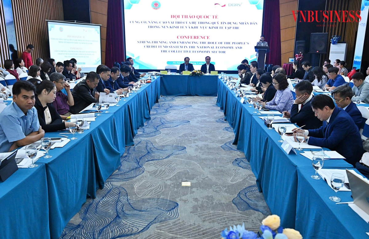 Hội thảo “Củng cố, nâng cao vai trò của hệ thống quỹ tín dụng nhân dân trong nền kinh tế và khu vực kinh tế tập thể” (chiều 12/3).
