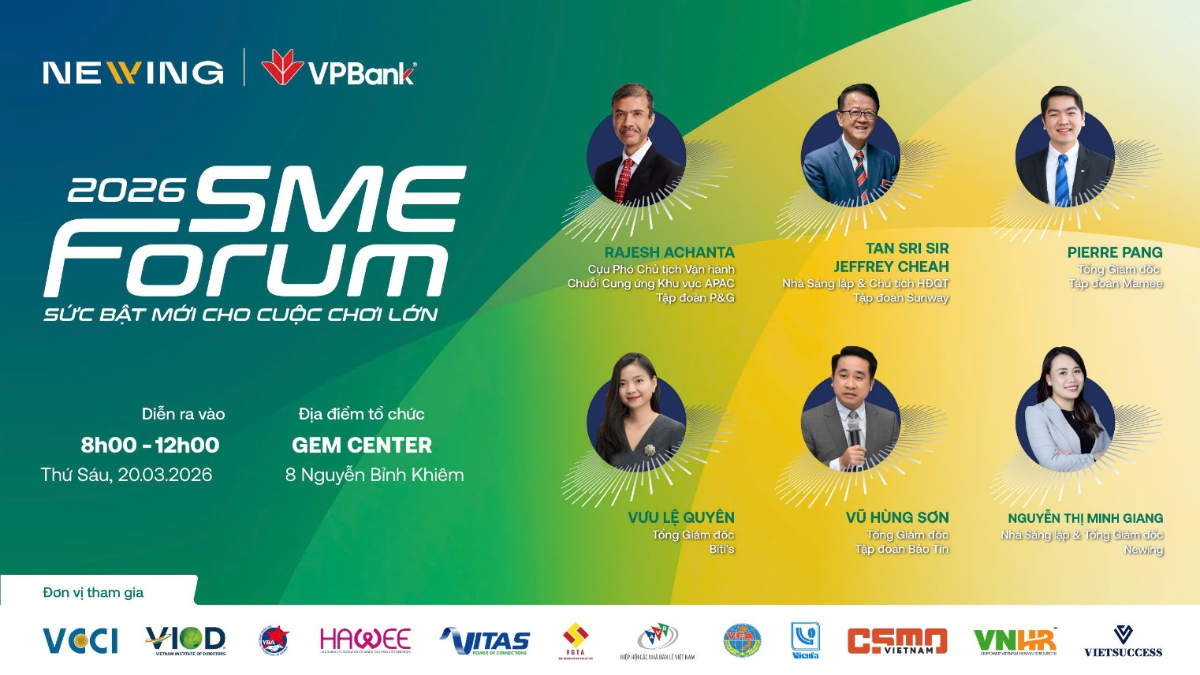 VPBank SME phối hợp cùng Newing khởi động SME Forum 2026 với chủ đề “Sức bật mới cho cuộc chơi lớn”.