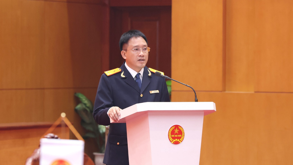 Ông Mai Sơn - Phó Cục trưởng Cục Thuế chia sẻ tại sự kiện.