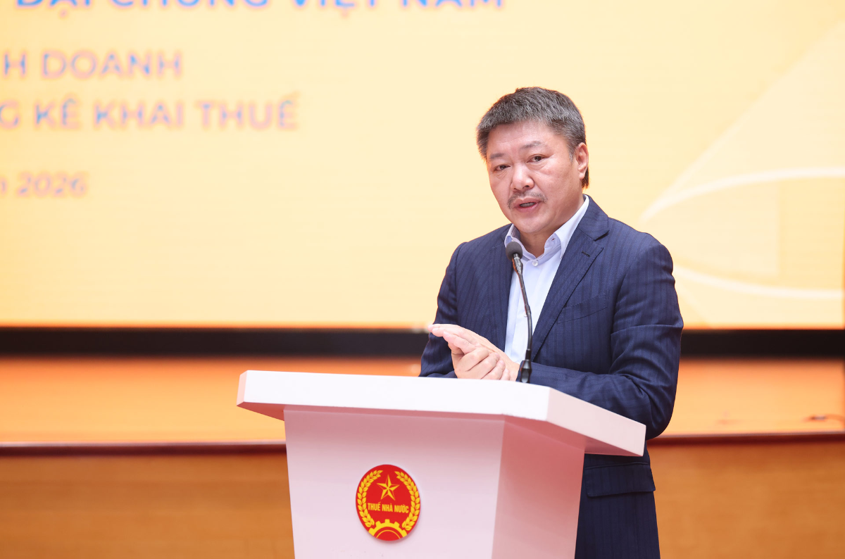 Chủ tịch Hội đồng Quản trị PVcomBank - ông Nguyễn Đình Lâm phát biểu tại sự kiện ký kết hợp tác giữa Ngân hàng và Cục Thuế.