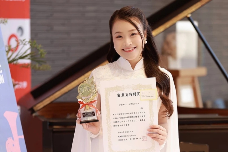 Nữ sinh Hà Tĩnh giành giải đặc biệt âm nhạc quốc tế tại Nhật Bản