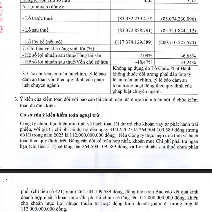 Chủ đầu tư Thuận Thành Royal lỗ lũy kế hơn 200 tỷ đồng.