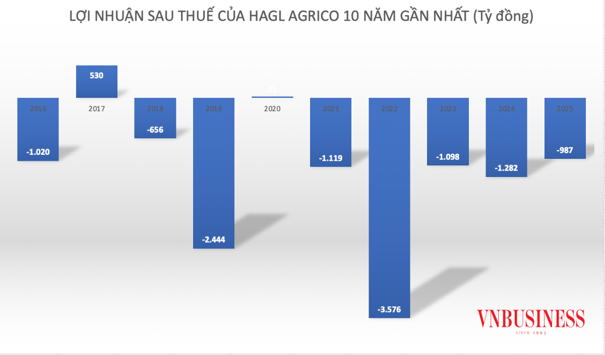Lợi nhuận sau thuế của HAGL Agrico.