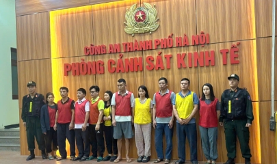 Các đối tượng bị khởi tố trong đường dây giết mổ, tiêu thụ thịt lợn dịch trên địa bàn TP Hà Nội.