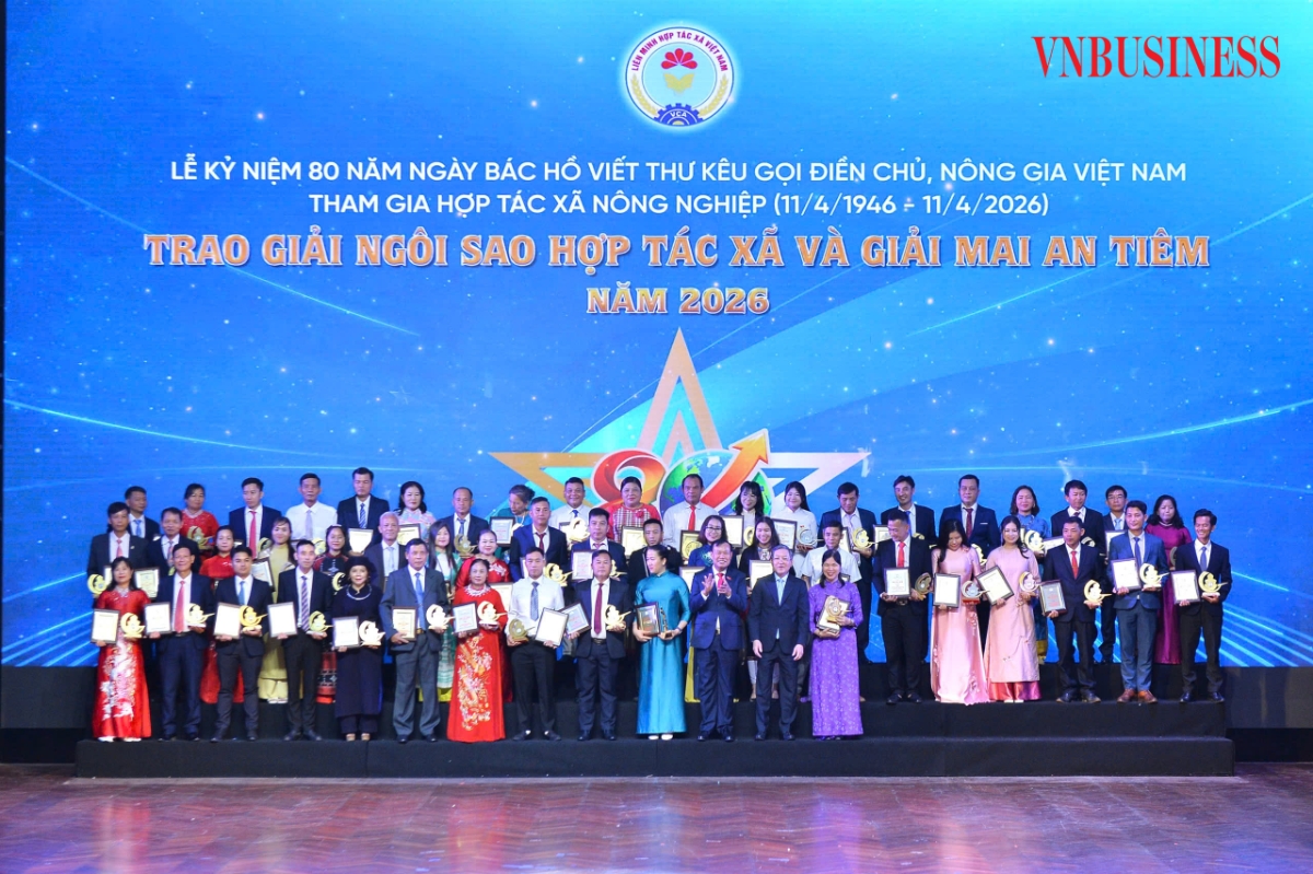 Lễ trao giải năm nay ghi nhận 100 HTX và sản phẩm tiêu biểu, trong đó Giải Ngôi sao HTX vinh danh 50 HTX xuất sắc nhất từ 177 đơn vị tham gia.