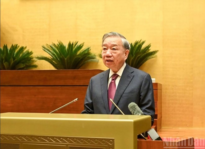 Tổng Bí thư, Chủ tịch nước Tô Lâm phát biểu tại Hội nghị. Ảnh: Nhân dân