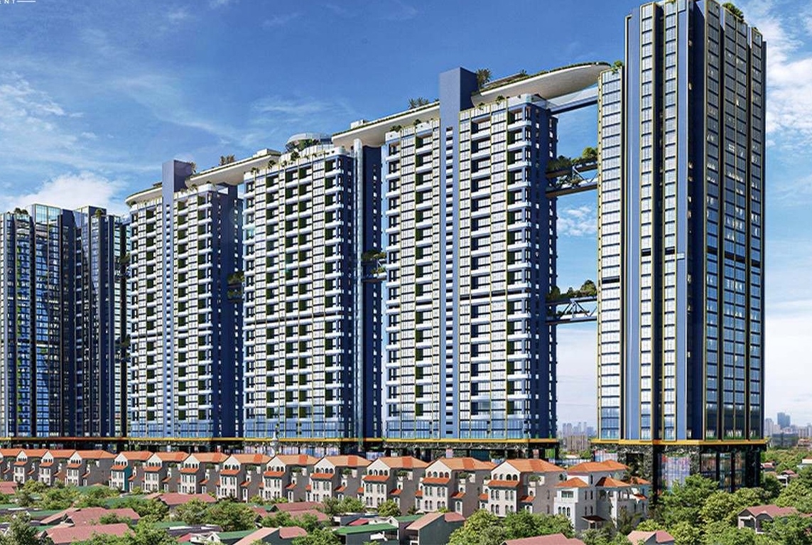 Phối cảnh tổng thể dự án căn hộ chung cư Sunshine Crystal River Quận Tây Hồ KĐT Ciputra chủ đầu tư Sunshine Group.