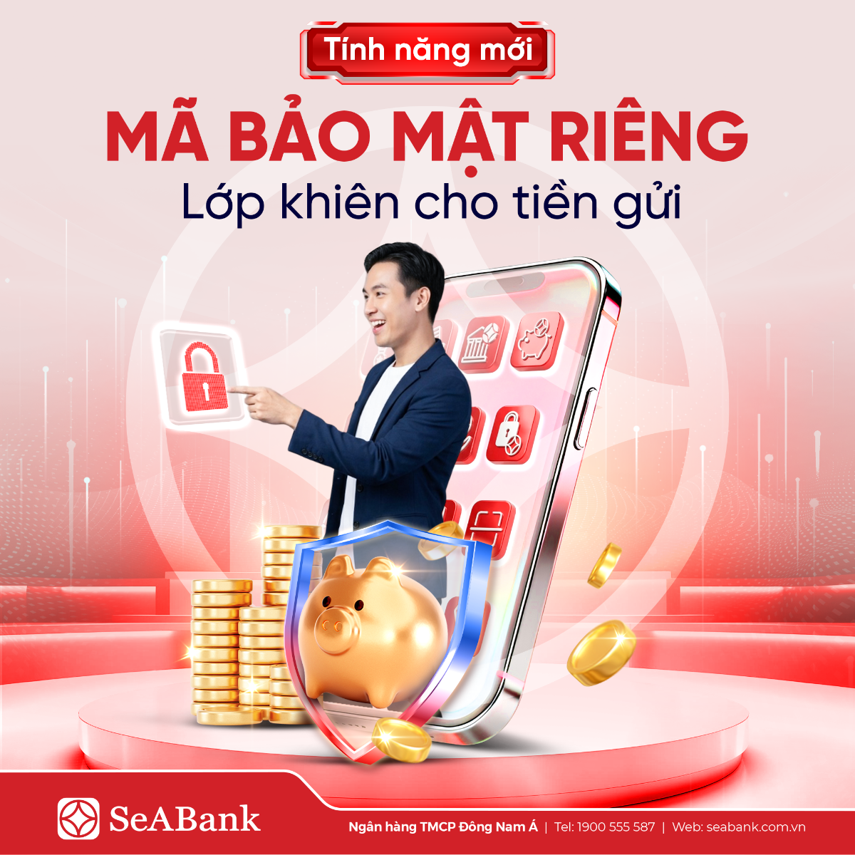 SeABank tiếp tục đón đầu xu hướng bảo mật tài chính với tính năng “Mã khóa bảo mật cho tiền gửi online”, bảo vệ tối đa tài sản cho khách hàng.
