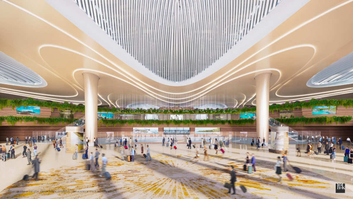 Phối cảnh nhà ga T2, dự án mở rộng Cảng HKQT Phú Quốc.