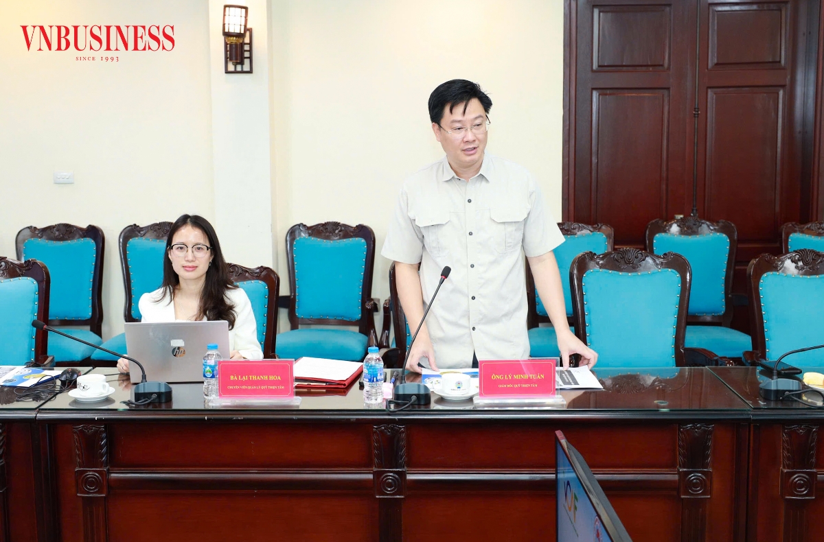 Ông Lý Minh Tuấn, Giám đốc Quỹ Thiện Tâm (Tập đoàn Vingroup) phát biểu tại buổi lễ.