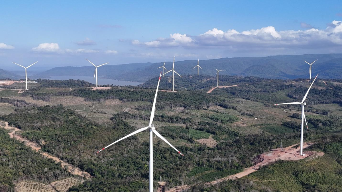 Toàn cảnh Nhà máy điện gió Savan 1 tại Lào – dự án năng lượng tái tạo do T&T Group đầu tư.