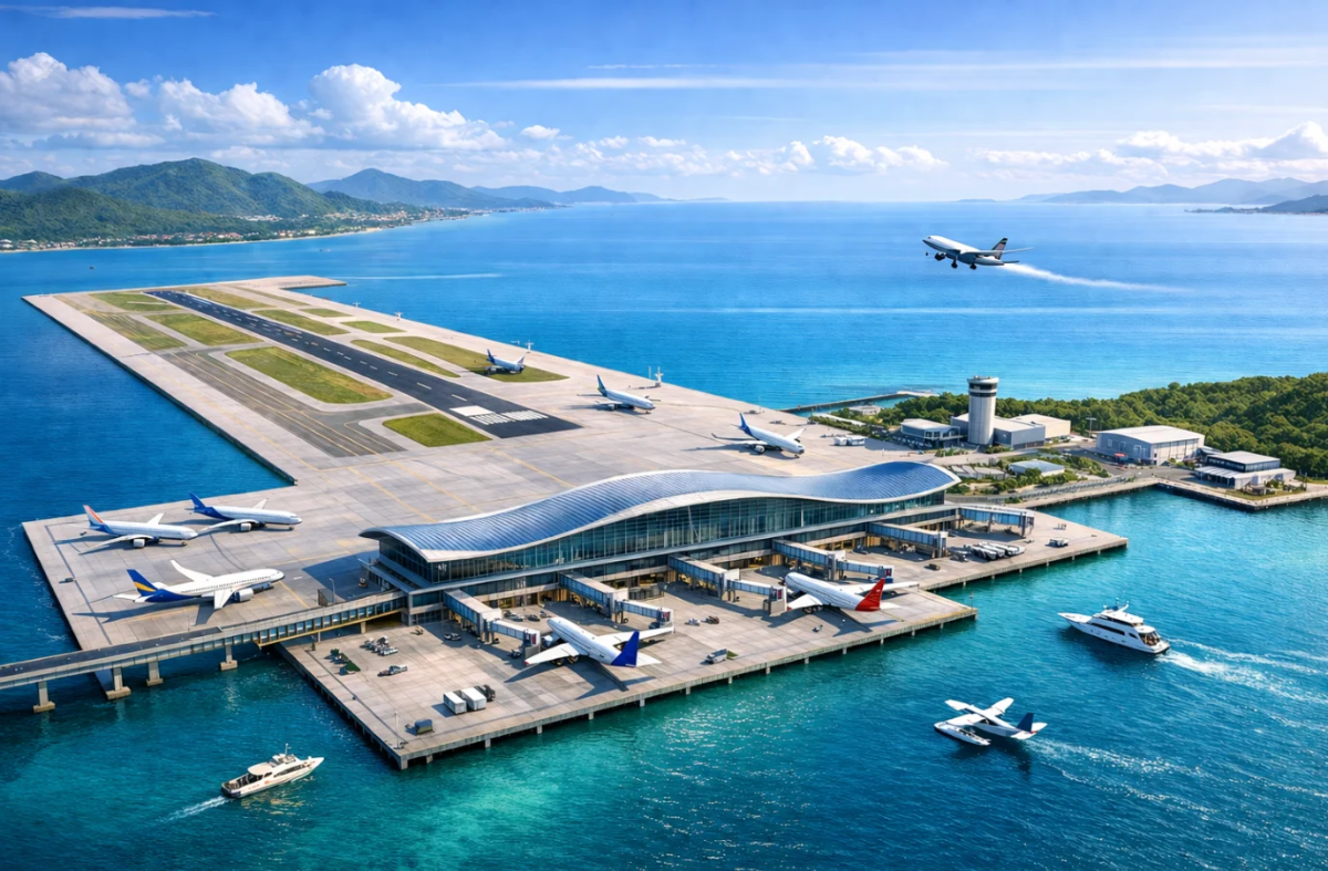 Khu vực Vân Phong được đề xuất xây sân bay trên mặt nước.