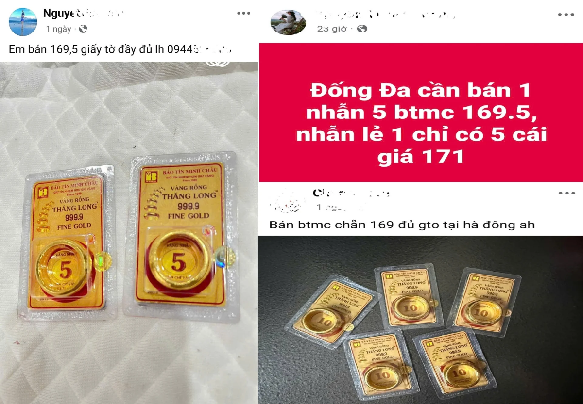 Thay vì gom vàng, nhiều tài khoản bán tháo số lượng lớn.