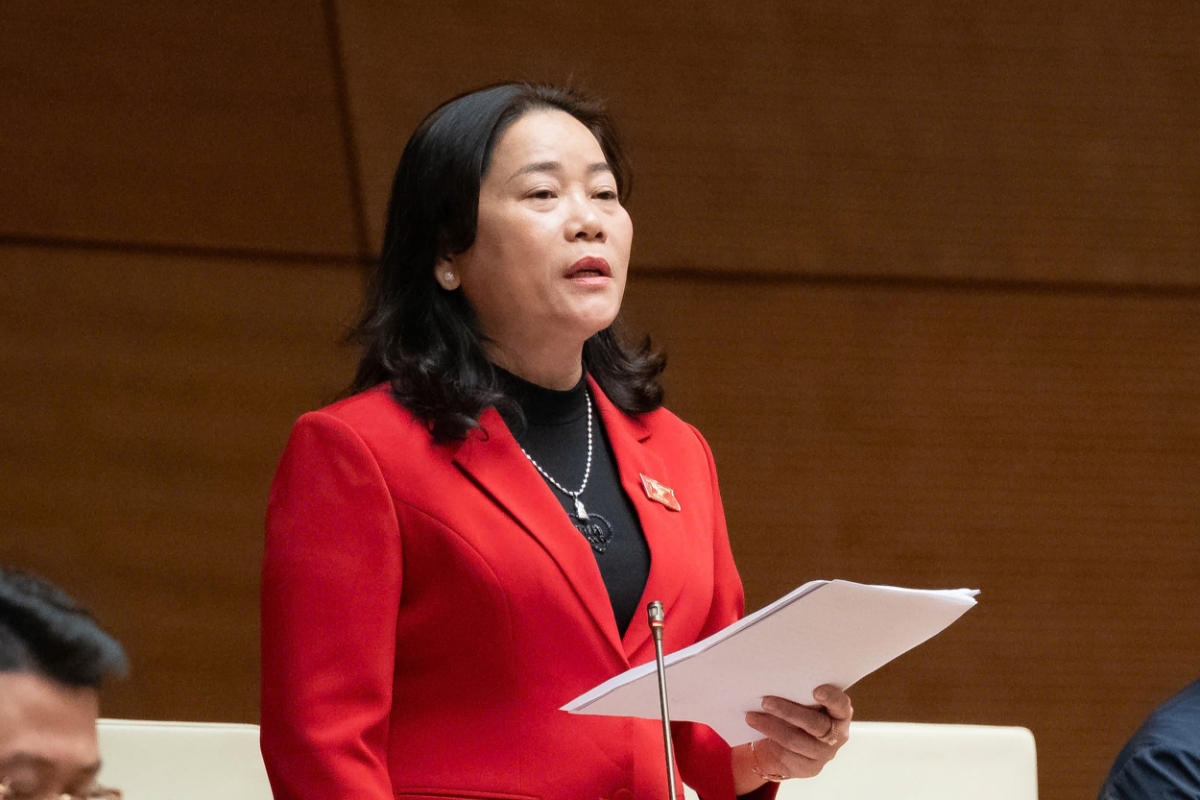 Đại biểu Lê Thị Thanh Lam, Đoàn ĐBQH thành phố Cần Thơ phát biểu.