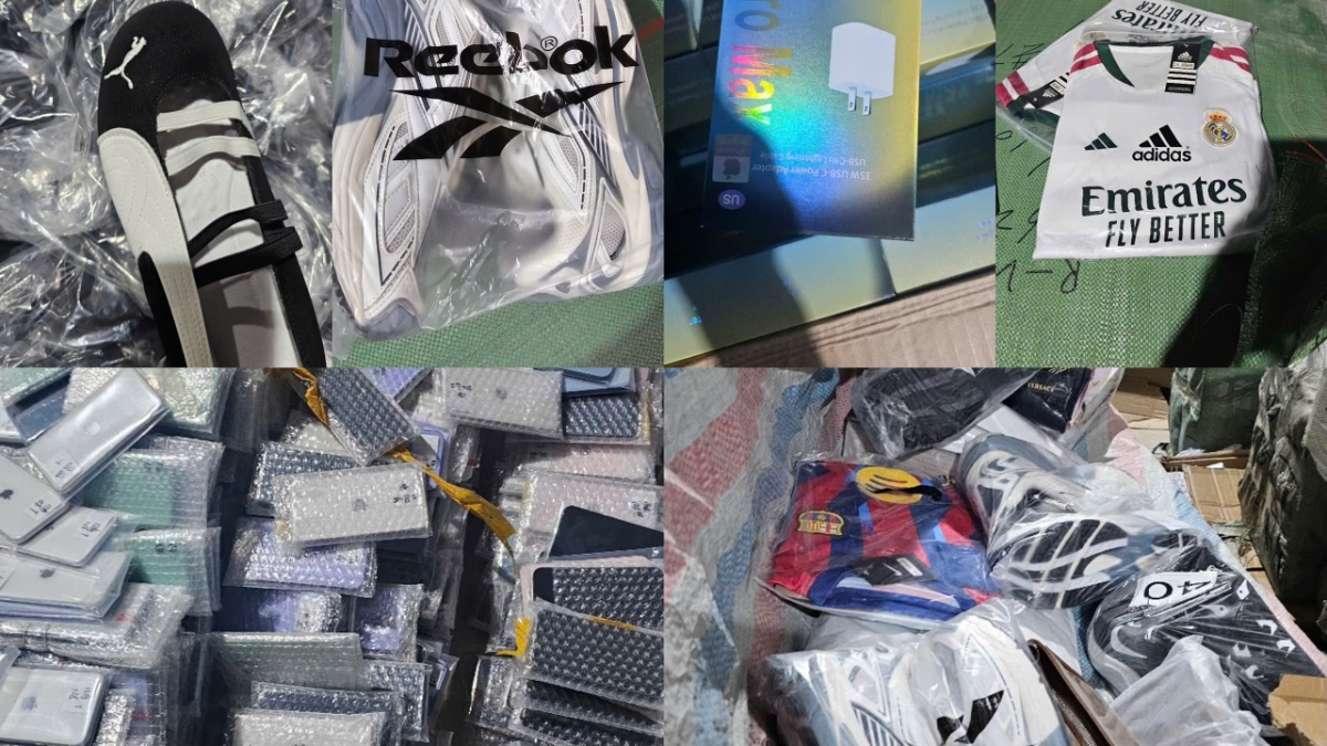 Nhiều sản phẩm có dấu hiệu giả mạo các nhãn hiệu nổi tiếng bị lực lượng Hải quan phát hiện.