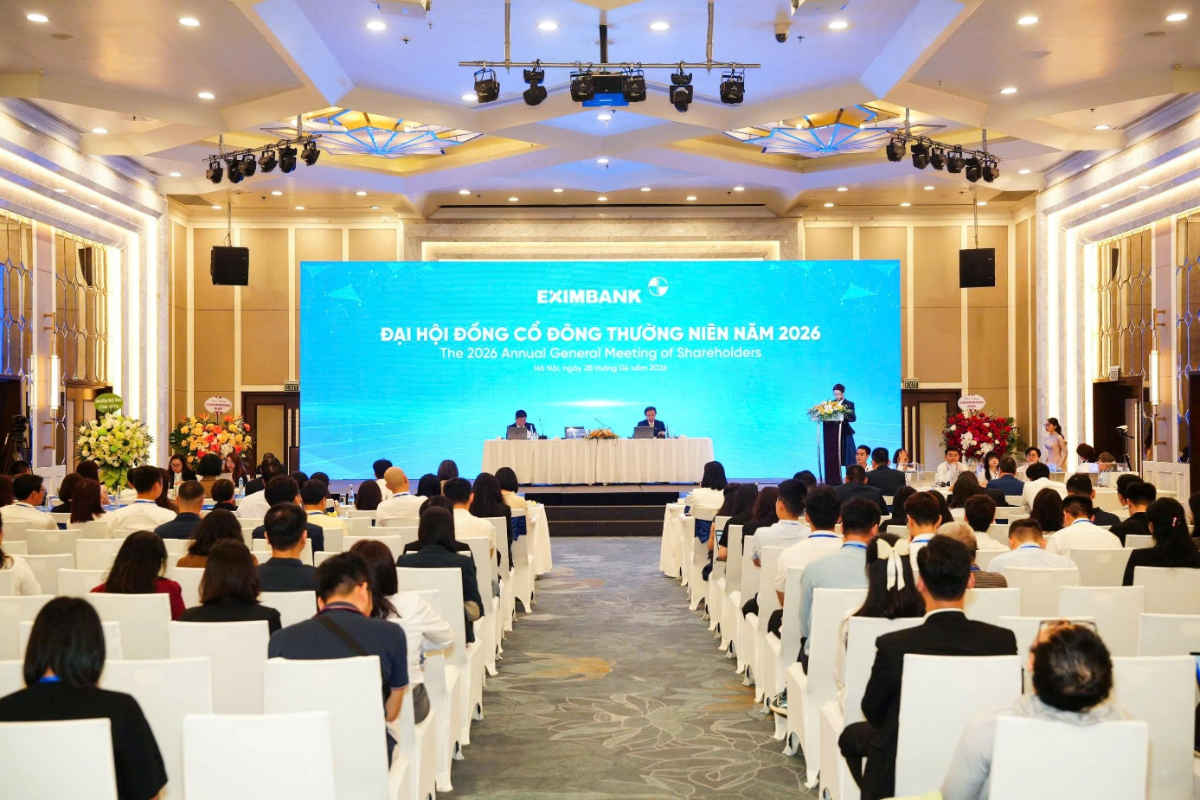 Toàn cảnh Đại hội đồng cổ đông thường niên năm 2026 của Eximbank được tổ chức tại Hà Nội.
